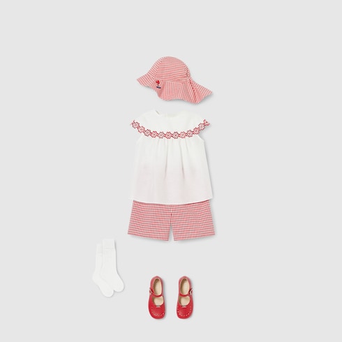 Abito neonato in cotone GG jacquard