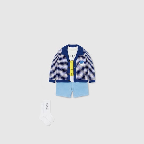 Cardigan pour bébé en laine rayée