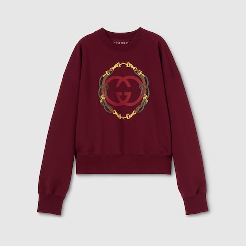 Cotton jersey sweatshirt with print