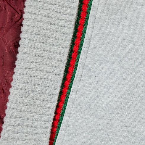 Cotton jersey zip jacket with Web 