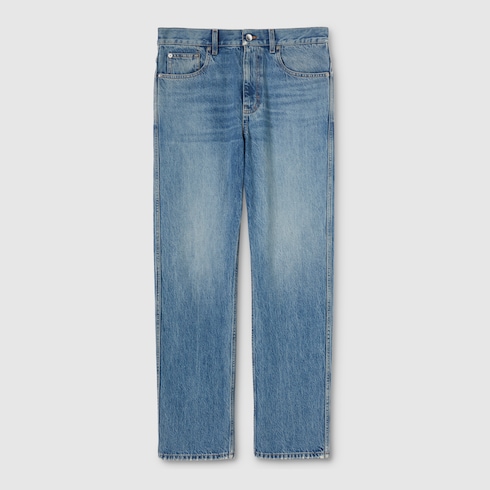 Slim fit cotton denim pant