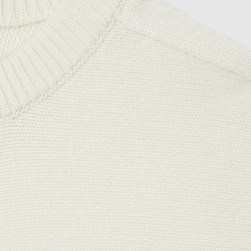 饰马衔扣羊毛山羊绒混纺开衫