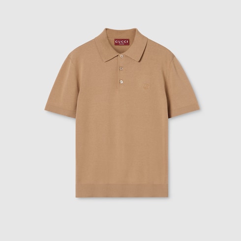 Poloshirt aus Seide und Baumwolle mit Stickerei