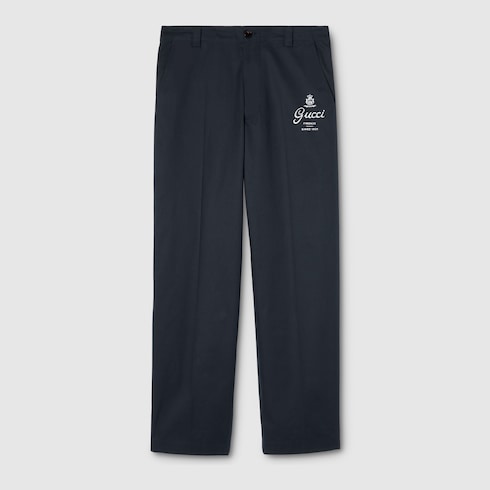 Pantalon en twill de coton avec imprimé