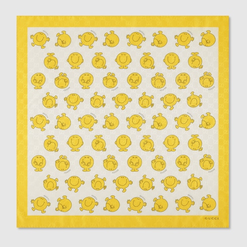 Pañuelo infantil de seda estampado con GG