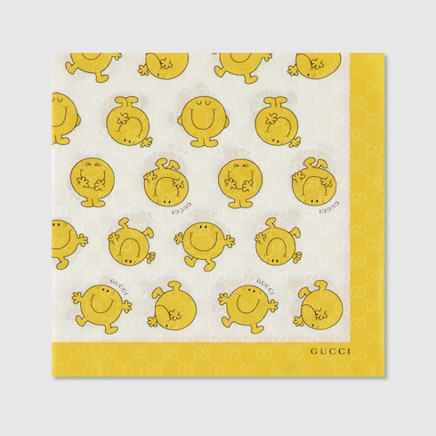 Pañuelo infantil de seda estampado con GG