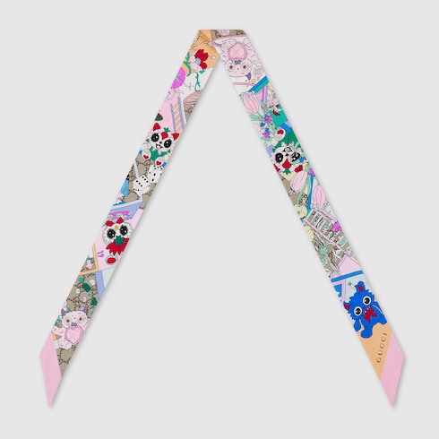 Gucci Besties printed silk twill ribbon