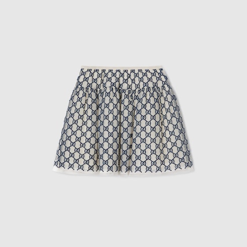 Children's embroidered GG nylon skirt