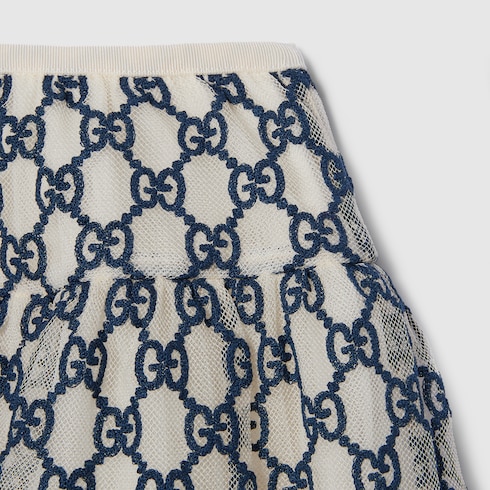 Children's embroidered GG nylon skirt