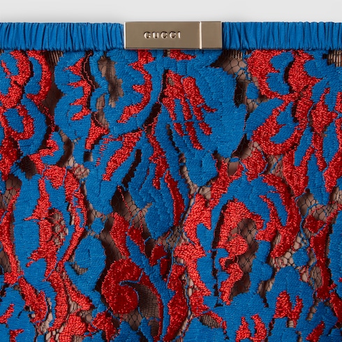 Falda de encaje floral de lana