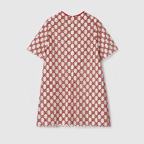 Children's embroidered GG nylon dress