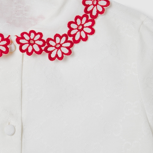 Camicia bambino in cotone GG jacquard