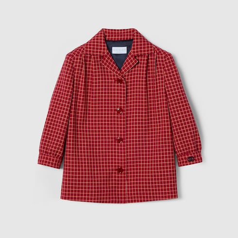 〔チルドレンズ〕チェック ウール ジャケット