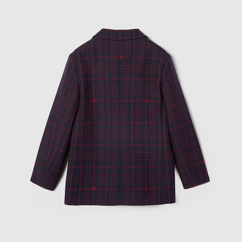 Children's Double G check wool jacket