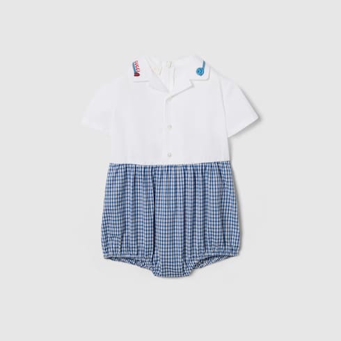 Mono de algodón gingham para bebé