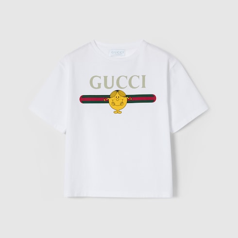 Children's cotton T-shirt with print in white | GUCCI® AU