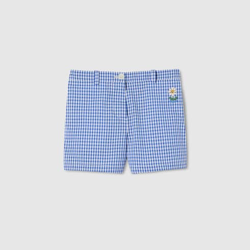 Children's gingham cotton shorts