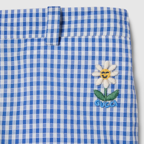 Children's gingham cotton shorts