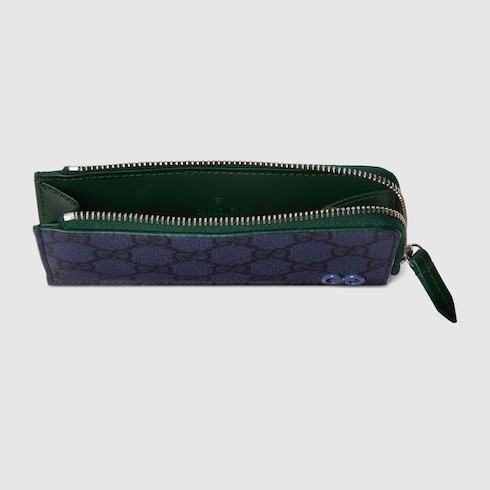 Green trim GG zip card case