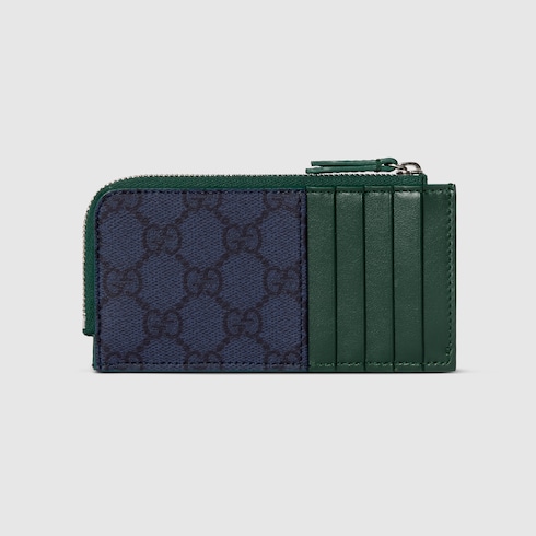 Green trim GG zip card case