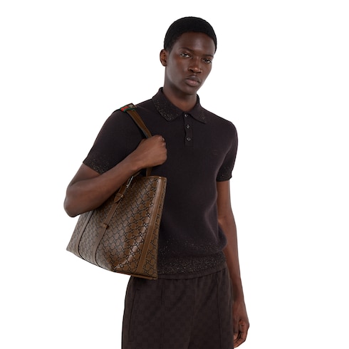 GG Emblem large tote bag