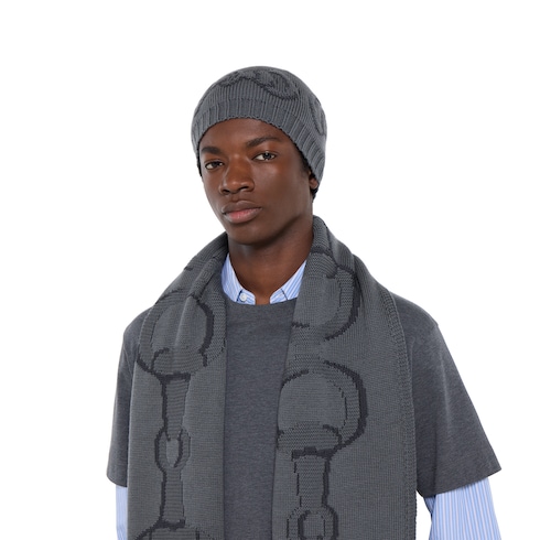 饰马衔扣细节羊毛围巾