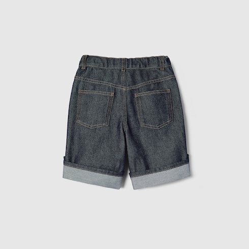 Short pour enfant en denim avec bande Web