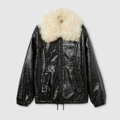 Blouson aviateur en tissu enduit