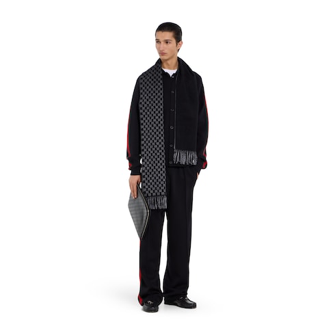 GG wool cashmere scarf