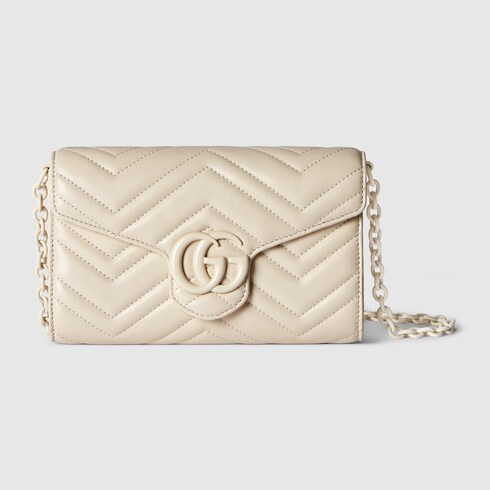 ダブルG チェーンウォレット ・アイボリー レザー | GUCCI公式