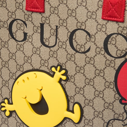 Bolso tote infantil con GG y estampado