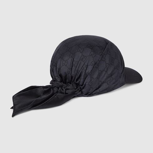 GG silk twill baseball cap in black | GUCCI® US