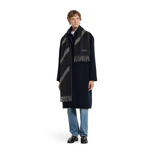 Cashmere jacquard scarf