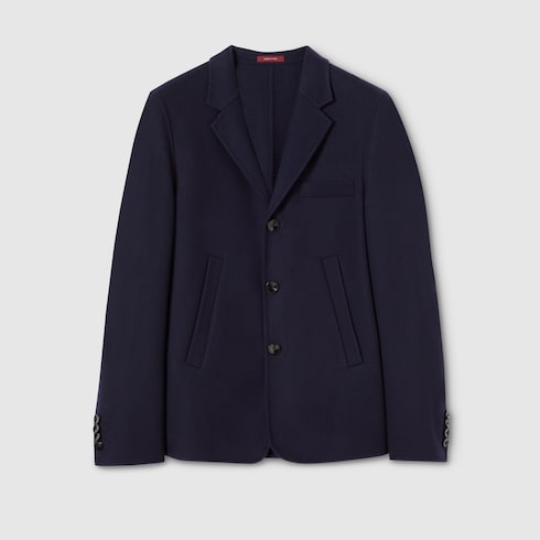 Veste en laine double et cachemire à boutonnage simple