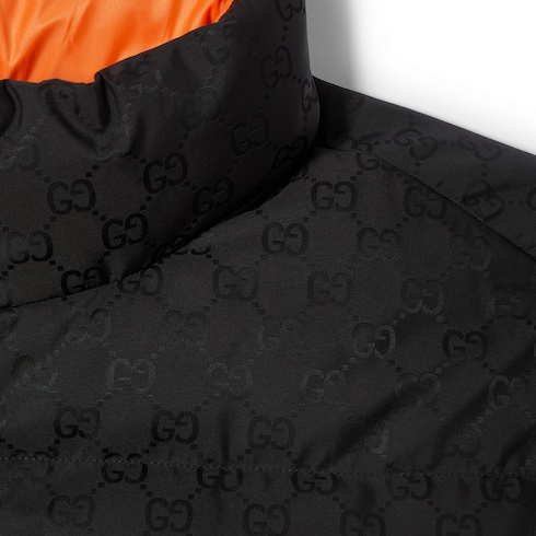 Giacca reversibile con cerniera in nylon GG