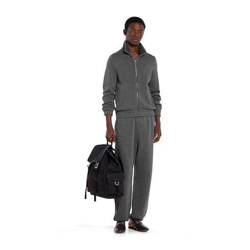 Veste zippée à jacquard en jersey double