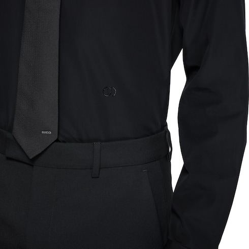 Camicia in popeline tinto in pezza 