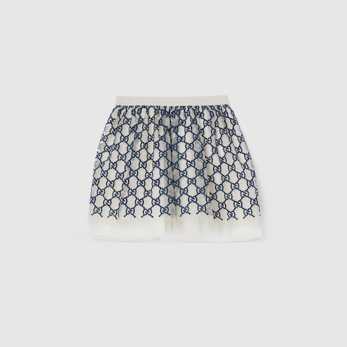 Baby embroidered GG nylon skirt