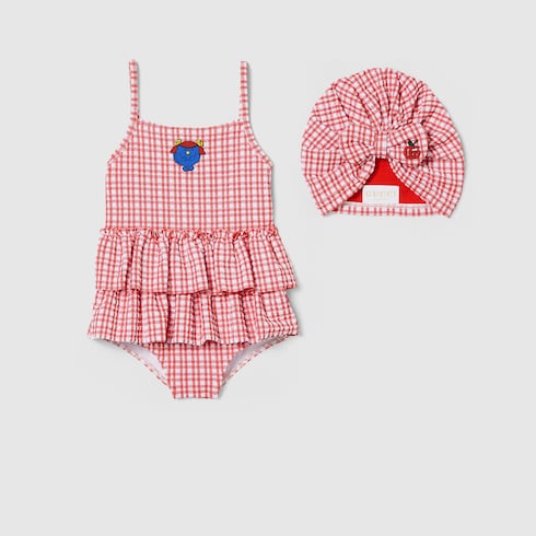 Ensemble maillot de bain pour bébé à motif vichy