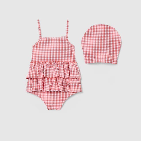 Baby gingham swimsuit set