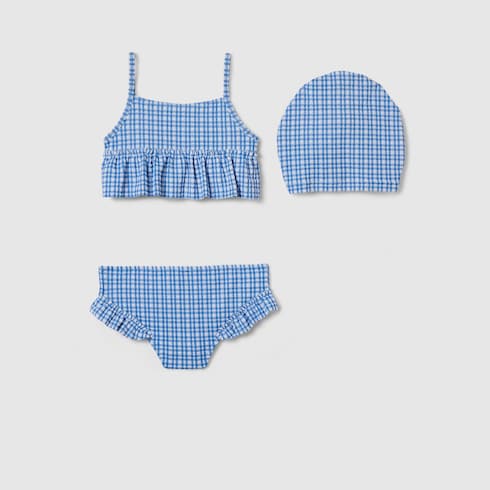 Children's bikini set gingham fabric
