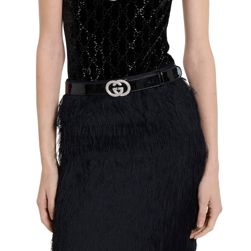 Rock aus Fil-Coupé-Stoff mit Fransen