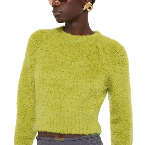 Pullover aus gebürsteter Woll-Mohair-Mischung