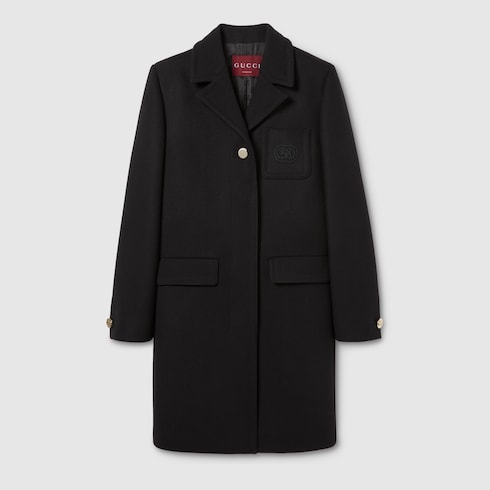 Batavia wool coat with patch