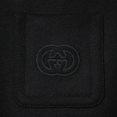 Mantel aus Batavia-Wolle mit Patch