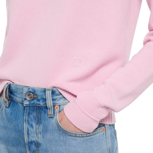 Wool cashmere sweater with embroidery