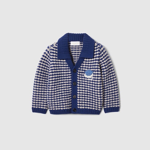 Cardigan pour bébé en laine rayée