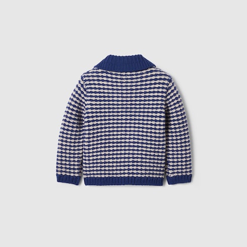Cardigan pour bébé en laine rayée