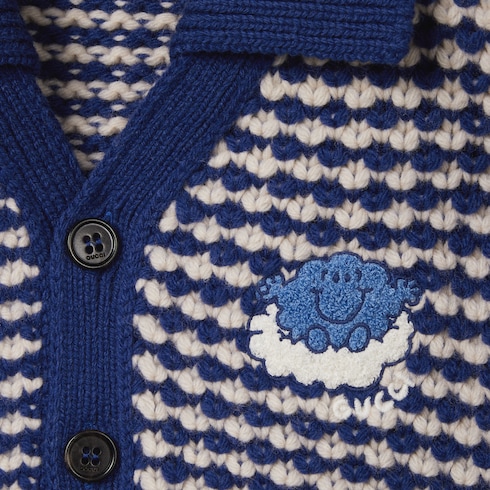 Cardigan pour bébé en laine rayée