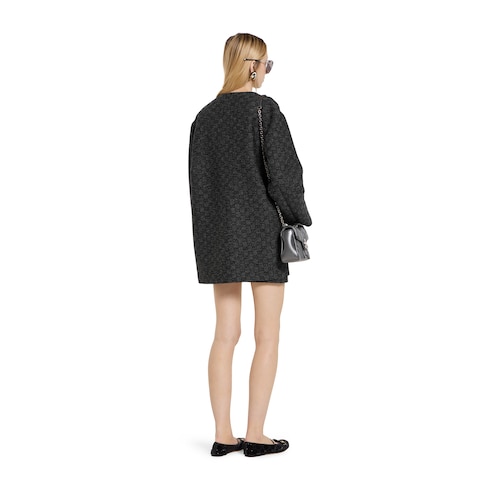 Chaqueta de tweed de lana moteado con GG